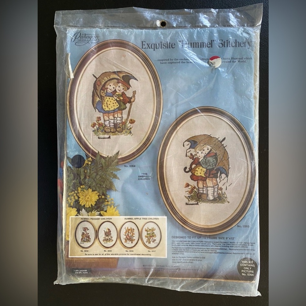 Vintage Paragon Needle Craft Stitchery Hummel Umbrella Children 0364